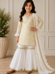 White Sharara Suit