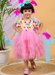 Pink Flower and Butterfly Dress