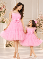 Baby Pink Ruffled Mother Daughter Combo set