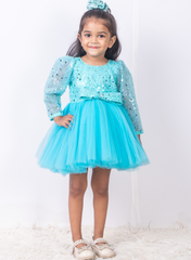 Sky-Blue Frozen Theme Dress