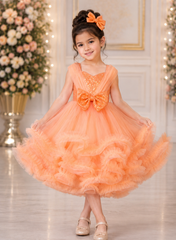 Peach Wiring Detailed Gown