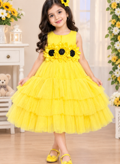 Sunflower Theme Net Gown