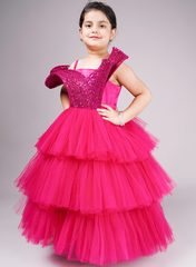 Magenta Pink Structured Gown
