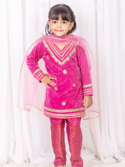 Baby Pink Velvet and Brocade Suit