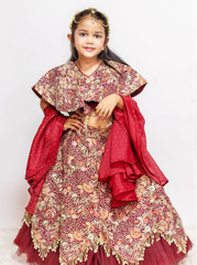 Maroon Fully Embroidered Lehenga