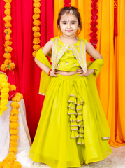 Parrot Green Lehenga Set