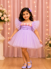 Lavender Floral Tulle Frock