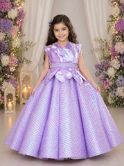 Lavender Ball Gown with Detachable Yoke Design