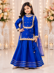 Royal Blue Silk Lehenga