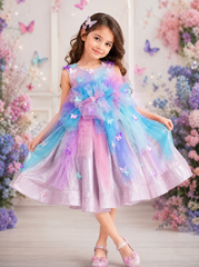Pastel Pink Butterfly Theme Gown