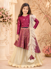 Wine and Beige Lahenga