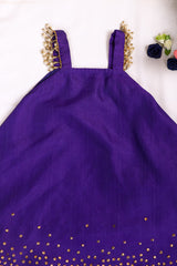 Cute Purple Silk Kurta and Palazzo