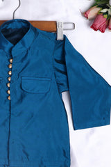 Teal Blue Kurta with White Pajama