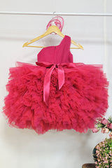 Magenta Pink Cone Ruffled Barbie Dress