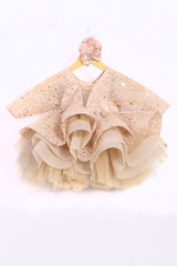 Golden Barbie Style Dress with Trail