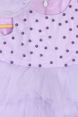 Lavender Ruffled Dress with beads work