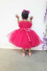 Hot Pink Ruffled Tulle Dress