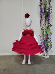 Magenta Pink Wrinkled Georgette Dress