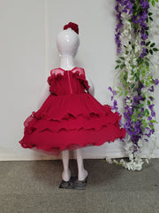 Magenta Pink Wrinkled Georgette Dress