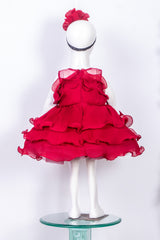 Maroon Wrinkled Georgette Dress