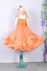 Peach Wiring Detailed Gown