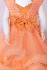 Peach Wiring Detailed Gown