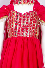 Beautiful Magenta Pink kids Anarkali