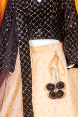 Wine and Off White Lehenga Set