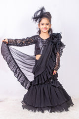 Black Mermaid Style Draped Saree