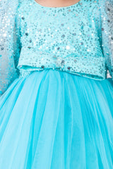 Sky-Blue Frozen Theme Dress
