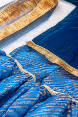 Teal Blue Velvet and Brocade Sharara Suit