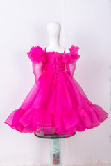 Hot Pink Organza Gown