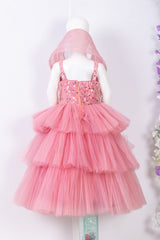 Peach Ruffled and Wired Gown