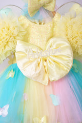 Pastel Colors Butterfly Theme Dress with Wings