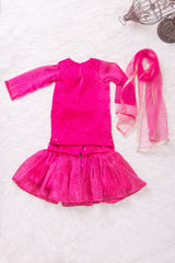 Hot Pink Organza Sharara Suit