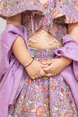 Lavender Fully Embroidered Lehenga
