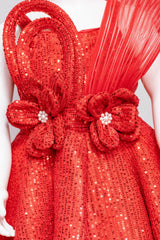 Red Zara Sequins Ball Gown