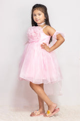 Baby Pink Organza Rose Dress
