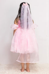 Baby Pink Organza Rose Dress