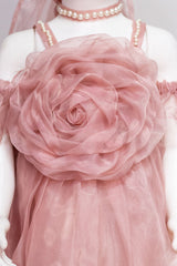 Onion Pink Organza Rose Dress