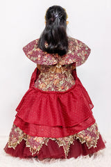 Maroon Fully Embroidered Lehenga