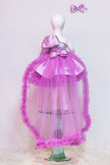 Lavender Swarovski work Birthday Dress