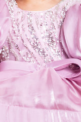 Mauve Butterfly Organza Dress