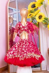 Beautiful Hot Pink Brocade Lehenga Set