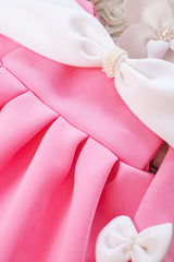 Baby Pink Full Sleeves Scuba Dress