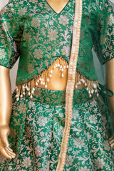 Beautiful Green Brocade Lehenga Set