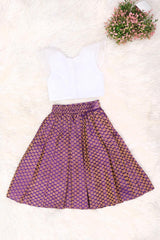 White And Blue Kids Skirt Top Set