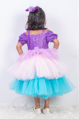 Shimmery Ruffles Short Dress For Kids