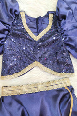 Navy Blue Skirt Top Set