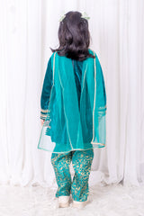 Teal Blue Velvet and Brocade Suit
